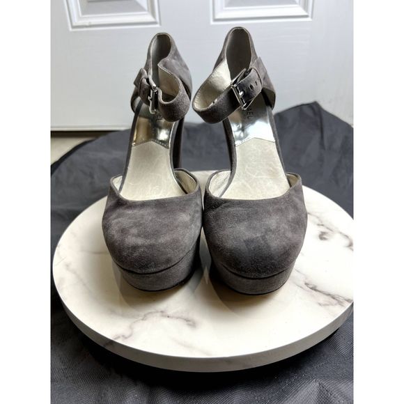 Michael Michael Kors Haven Ankle Strap Dark Slate Suede Platform SZ 10M:NWOT - Picture 12 of 16